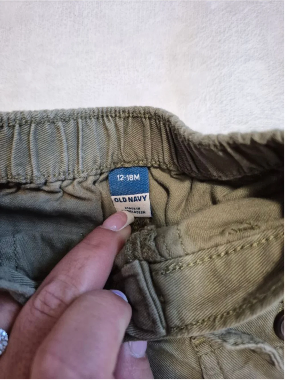 Baby Old Navy Olive Green Cargo Shorts 12-18 Months